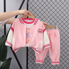 RM0608-32 طقم قطني ولادي 3 قطع ( بلوزة + جكيت + بنطلون)