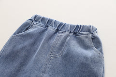 RM0608-4 طقم ولادي 3 قطع ( قميص + فست صوف + بنطلون جينز )