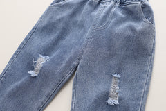 RM0608-4 طقم ولادي 3 قطع ( قميص + فست صوف + بنطلون جينز )