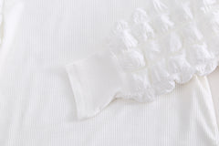 RM0608-6 طقم بناتي 3 قطع ( بلوزة + فست صوف مورد+ بنطلون جينز )