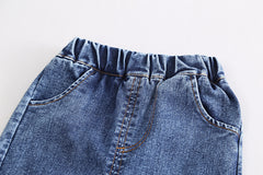 RM0608-6 طقم بناتي 3 قطع ( بلوزة + فست صوف مورد+ بنطلون جينز )