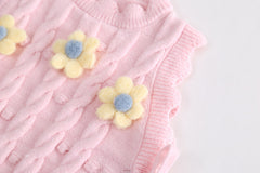 RM0608-6 طقم بناتي 3 قطع ( بلوزة + فست صوف مورد+ بنطلون جينز )