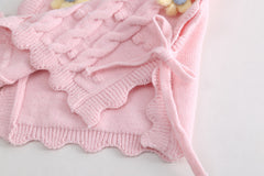 RM0608-6 طقم بناتي 3 قطع ( بلوزة + فست صوف مورد+ بنطلون جينز )