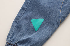 RM0608-9 طقم ولادي قطعتين ( بلوزة قطنية + بنطلون جينز )