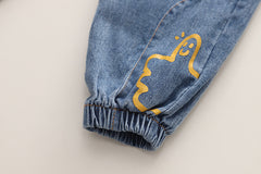 RM0608-9 طقم ولادي قطعتين ( بلوزة قطنية + بنطلون جينز )