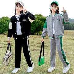 RM090424-12 طقم رياضة بناتي قطن قطعتين ( بلوزة + بنطلون )