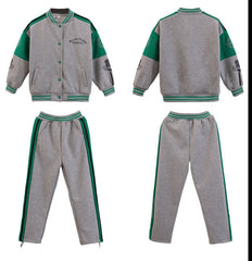 RM090424-12 طقم رياضة بناتي قطن قطعتين ( بلوزة + بنطلون )