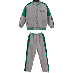 RM090424-12 طقم رياضة بناتي قطن قطعتين ( بلوزة + بنطلون )