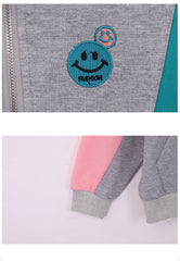 RM090424-14 طقم رياضة سبورت قطني بناتي قطعتين ( جكيت + بنطلون )