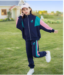 RM090424-14 طقم رياضة سبورت قطني بناتي قطعتين ( جكيت + بنطلون )