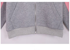 RM090424-14 طقم رياضة سبورت قطني بناتي قطعتين ( جكيت + بنطلون )