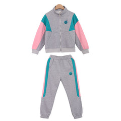 RM090424-14 طقم رياضة سبورت قطني بناتي قطعتين ( جكيت + بنطلون )