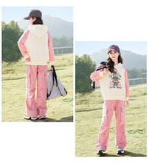 RM090424-15 طقم بناتي قطعتين ( بلوزة قطن + بنطلون كتان)