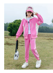 RM090424-16 طقم سبورت بناتي قطن بالوان روعة قطعتين ( بلوزة + بنطلون )