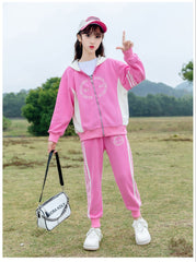 RM090424-16 طقم سبورت بناتي قطن بالوان روعة قطعتين ( بلوزة + بنطلون )