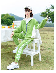 RM090424-16 طقم سبورت بناتي قطن بالوان روعة قطعتين ( بلوزة + بنطلون )