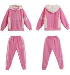 RM090424-16 طقم سبورت بناتي قطن بالوان روعة قطعتين ( بلوزة + بنطلون )