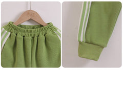 RM090424-16 طقم سبورت بناتي قطن بالوان روعة قطعتين ( بلوزة + بنطلون )