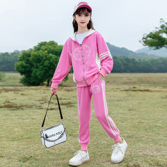 RM090424-16 طقم سبورت بناتي قطن بالوان روعة قطعتين ( بلوزة + بنطلون )