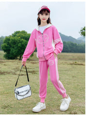 RM090424-16 طقم سبورت بناتي قطن بالوان روعة قطعتين ( بلوزة + بنطلون )