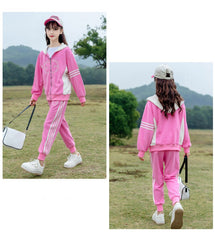 RM090424-16 طقم سبورت بناتي قطن بالوان روعة قطعتين ( بلوزة + بنطلون )