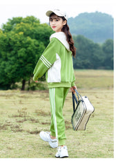 RM090424-16 طقم سبورت بناتي قطن بالوان روعة قطعتين ( بلوزة + بنطلون )