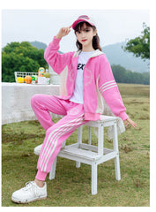 RM090424-16 طقم سبورت بناتي قطن بالوان روعة قطعتين ( بلوزة + بنطلون )