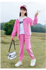 RM090424-16 طقم سبورت بناتي قطن بالوان روعة قطعتين ( بلوزة + بنطلون )