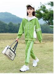 RM090424-16 طقم سبورت بناتي قطن بالوان روعة قطعتين ( بلوزة + بنطلون )