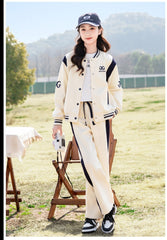 RM090424-17 بدلة ماركة بناتي سبورت قطن قطعتين ( جكيت + بنطلون )