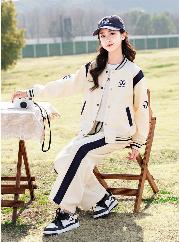 RM090424-17 بدلة ماركة بناتي سبورت قطن قطعتين ( جكيت + بنطلون )