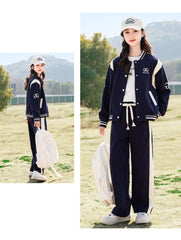 RM090424-17 بدلة ماركة بناتي سبورت قطن قطعتين ( جكيت + بنطلون )