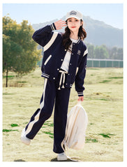 RM090424-17 بدلة ماركة بناتي سبورت قطن قطعتين ( جكيت + بنطلون )