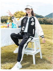 RM090424-18 طقم رياضة بناتي قطني قطعتين ( جكيت + بنطلون )