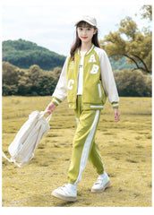 RM090424-18 طقم رياضة بناتي قطني قطعتين ( جكيت + بنطلون )