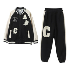 RM090424-18 طقم رياضة بناتي قطني قطعتين ( جكيت + بنطلون )