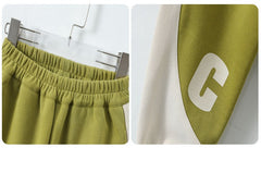 RM090424-18 طقم رياضة بناتي قطني قطعتين ( جكيت + بنطلون )