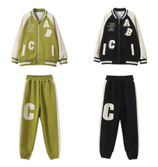 RM090424-18 طقم رياضة بناتي قطني قطعتين ( جكيت + بنطلون )