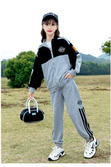 RM090424-21 بدلة بناتي رياضية سبورت قطن جودة ممتازة قطعتين ( جكيت + بنطلون)