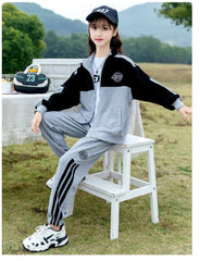 RM090424-21 بدلة بناتي رياضية سبورت قطن جودة ممتازة قطعتين ( جكيت + بنطلون)