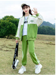 RM090424-21 بدلة بناتي رياضية سبورت قطن جودة ممتازة قطعتين ( جكيت + بنطلون)