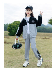 RM090424-21 بدلة بناتي رياضية سبورت قطن جودة ممتازة قطعتين ( جكيت + بنطلون)