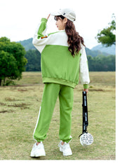 RM090424-21 بدلة بناتي رياضية سبورت قطن جودة ممتازة قطعتين ( جكيت + بنطلون)