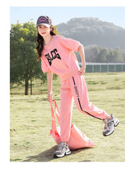 RM090424-23 طقم بناتي تريننج قطعتين ( بلوزة + بنطلون)