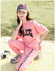 RM090424-23 طقم بناتي تريننج قطعتين ( بلوزة + بنطلون)