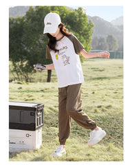 RM090424-26 نريننج صيفي بناتي ( بلوزة قطنية + بنطلون ستان )