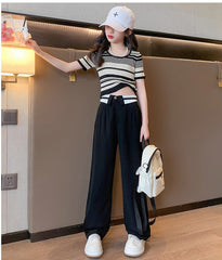 RM171223-10 طقم بناتي قطعتين ( بلوزة + بنطلون)