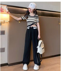 RM171223-10 طقم بناتي قطعتين ( بلوزة + بنطلون)