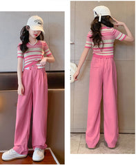 RM171223-10 طقم بناتي قطعتين ( بلوزة + بنطلون)