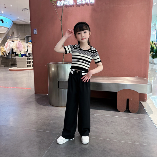 RM171223-10 طقم بناتي قطعتين ( بلوزة + بنطلون)